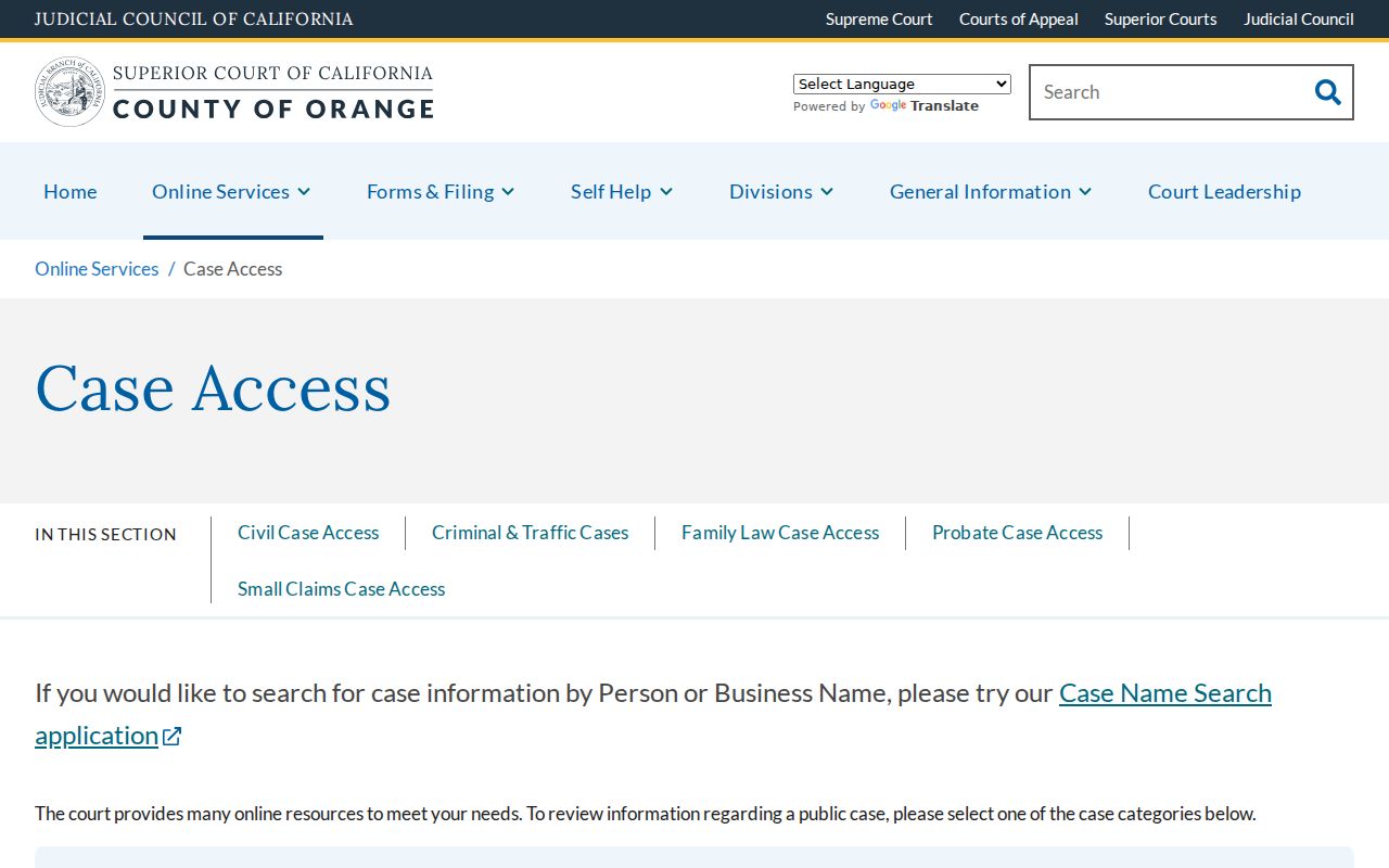 Orange people search court records access choices
