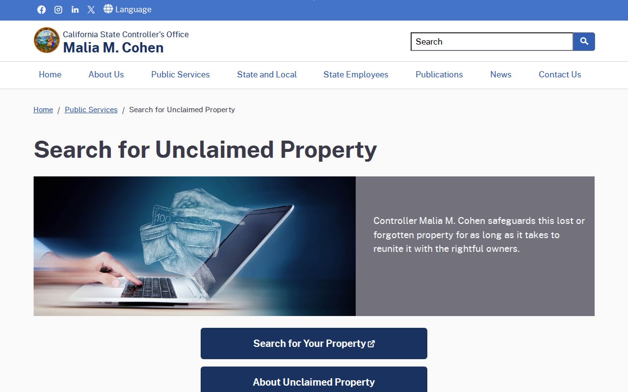 Orange people directories source for California unclaimed property name search